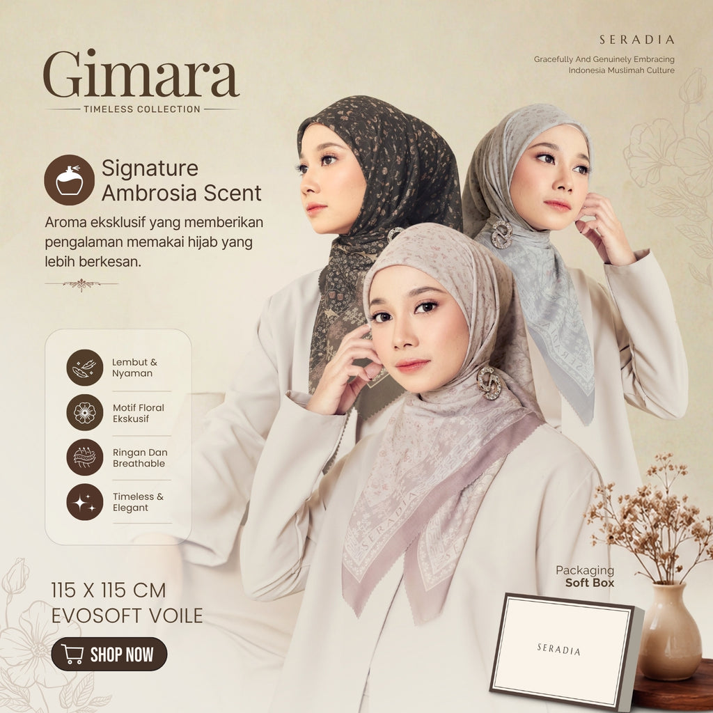 Seradia Hijab - Segi Empat Motif Gimara - Timeless Collection